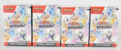 Pokémon TCG - Four Scarlet & Violet 'Prismatic Evolutions' Booster Bundle boxes, each containing six