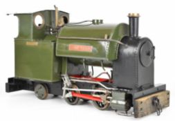 3½ inch narrow gauge Talyllyn Edward Thomas 0-4-2 live steam locomotive, the copper boiler having