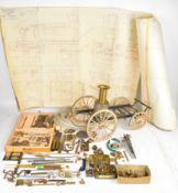 Part built 2 inch scale Shand Mason live steam fire engine, to include chassis, four wheels,