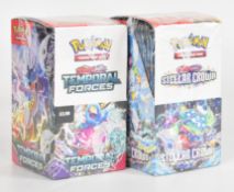 Pokémon TCG - Two Scarlet & Violet 'Temporal Forces' half booster boxes, each containing eighteen