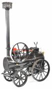 Likely 2 inch scale Reading Iron Works single cylinder portable live steam engine, the silver