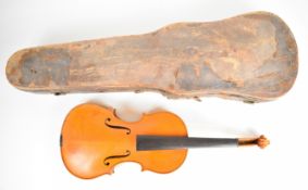 20th century violin labelled Robert J Vale, Droitwich,1986, with two piece back measuring 35cm