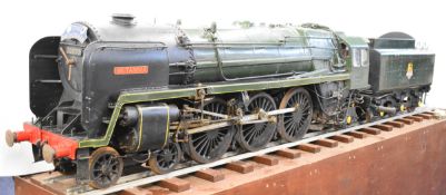 Exhibition standard 7¼ inch gauge Britannia live steam 4-6-2 tender locomotive.The silver soldered