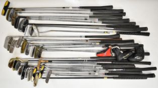 Collection of golf clubs including Callaway, Ben Sayers etc