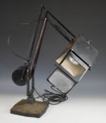 Horstmann Pluslite industrial Anglepoise style desk lamp with fold out magnifier