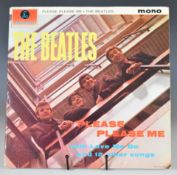 The Beatles Please Please Me LP (PMC 1202) with black and gold label, second mono UK press with