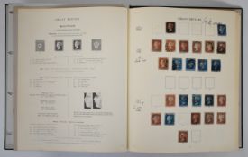 Windsor stamp album with stamps from 1840-1970 including 1840 1d black and 2d blue, six imperf 1d