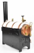 Stuart 504 live steam boiler, the copper barrel having water level gauge glass, 0-100 psi pressure
