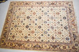 Large Ziegler style rug with floral motifs on a beige ground, 246 x 340cm