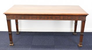 18th/19thC Chippendale / Chippendale style mahogany serving table with moulded Chinoiserie frieze