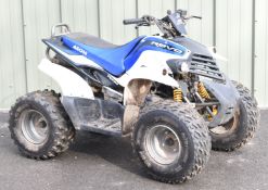 Aeon Cobra 100 Revo 2 child's or small quad bike with kick start petrol engine and blue and white