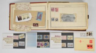 Small all world stamp collection in early 20thC stamp album, countries include China, Hong Kong,