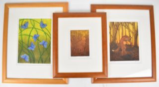 Hester Cox three signed limited edition wildlife prints comprising a Hare entitled The Lurker 29/50,