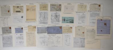 Collection of Queen Victoria stamps on cover with agricultural interest including four margins 1d