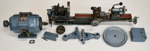 Flexispeed watchmaker's or model engineering lathe, numbered to the hand finished bed 1532, with