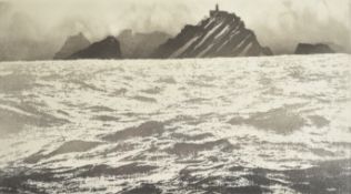 Norman Ackroyd signed limited edition (55/90) engraving Muckle Fugga Shetland Scotland, signed,