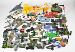 A collection of diecast model cars and military vehicles by Dinky, Corgi, Britains, Matchbox etc, to