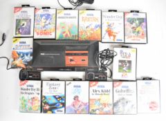 Sega Master System Power Base retro computer games console together with power supply, two
