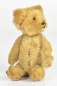 Schuco miniature Yes/No Teddy bear with golden mohair, glass eyes, stitched features, articulated