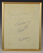Beatles Fan Club blue ink stamped autographs on sheet of paper, dated top left corner November 1963.