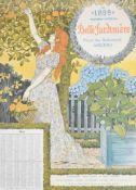 Eugene Grasset Art Nouveau 1899 Belle Jardinière calendar, 48 x 35cm
