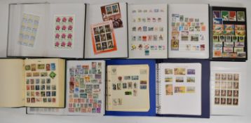 World stamp collection in nine stockbooks and three albums, many countries covered including