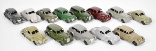 Thirteen Dinky Toys '39 Series' diecast model cars to include Studebaker Commander Coupé, Oldsmobile