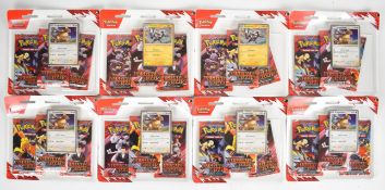Pokémon TCG - Eight Scarlet & Violet 'Destined Rivals' blister packs, each containing three