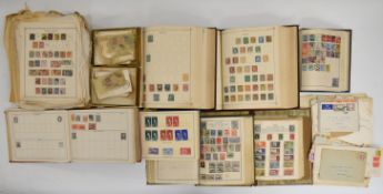 World stamp collection in thirteen albums and on album pages. Includes 1949-50 UPU world omnibus