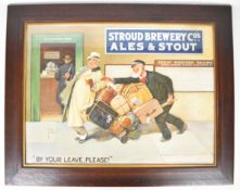 Stroud Brewery Company framed advertising poster by Lawson Wood, GWR station scene with a porter