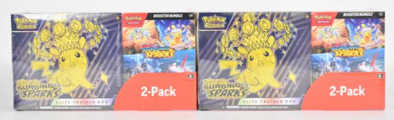 Pokémon TCG - Two Scarlet & Violet 'Surging Sparks' Elite Trainer Box (ETB) and Booster Bundle sets,