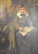 Frank Owen Salisbury (British 1874-1962) Edwardian oil on canvas of a finely dressed young boy,
