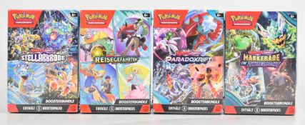 Pokémon TCG - Four Scarlet & Violet booster bundle boxes comprising Paradox Rift, Stellar Crown,
