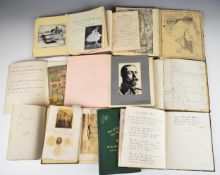 Group of antique albums and notebooks containing autographs of Phyllis Bedells (ballerina), Maud and
