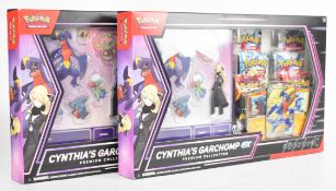 Pokémon TCG - Two Cynthia's Garchomp ex Premium Collection boxed sets, each containing six booster