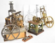 Three part built live steam stationary engines comprising an Edgar Westbury beam engine with 21cm