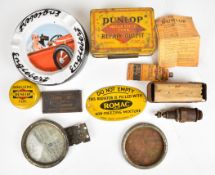 Vintage car collectables to include Lagonda car identity plate numbered 3130, Romac antifreeze