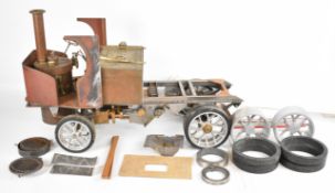 Part built 2 inch scale Clayton steam wagon, the coal fired silver soldered copper boiler with water
