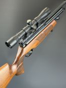 BSA Ultra .22 PCP carbine air rifle with chequered semi-pistol grip and forend, raised cheek