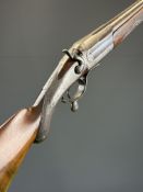 Ward & Sons 8 bore hammer action shotgun with engraved locks, rotary underlever, underside,