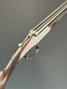 C H Smith & Sons .410 side by side shotgun with named and engraved locks, engraved underside,