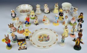 Bunnykins and Brambly Hedge figures, tea and nursery ware, tallest 12cm