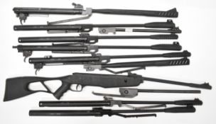 Eleven Kral and Crosman air rifle barrels including Inferno, N-01, N-05, N-06, some with sights,