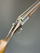 AYA No.4 12 bore side by side ejector shotgun with named and engraved locks, engraved underside,