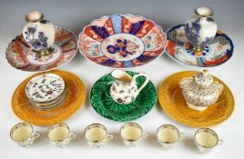 Japanese Imari chargers, Royal Doulton vases, Wedgwood majolica and TG Green plates, Zsolnay Pecs