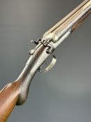 Samuel Marson & Co 12 bore side by side hammer action shotgun with engraved locks, hammers,