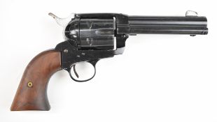 Herbert Schmidt Model 121 A3 .22 blank firing six-shot single-action revolver with shaped wooden