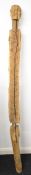 African tribal carved figural funerary grave post, H169cm