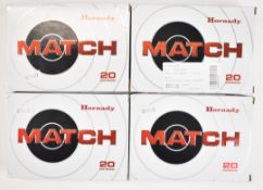 Eighty .338 Lapua Hornady Match 285gr rifle cartridges, all in original boxes. PLEASE NOTE THAT A