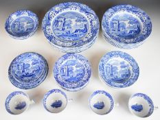 Spode dinner, tea and coffee ware decorated in the Blue Italian pattern, approximately 85 pieces